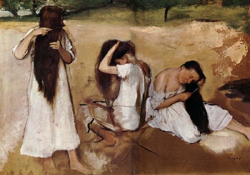 Edgar Degas Girls comb the hair